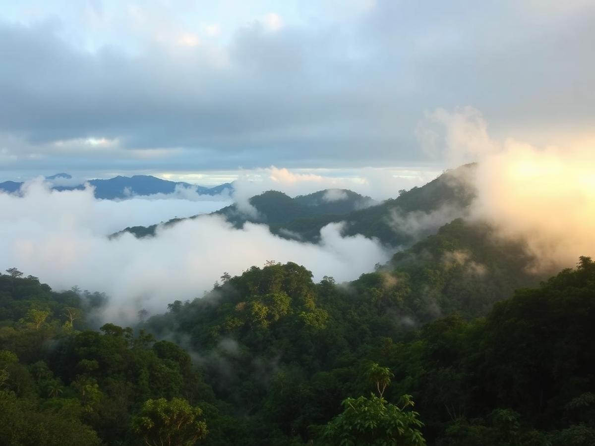 Costa Rica cloud forest at dawn